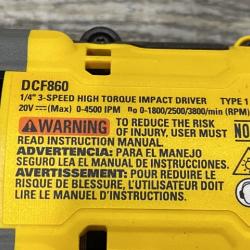 AS-IS DEWALT 20V MAX XR Lithium-Ion Brushless Cordless 3-Speed High Torque 1/4 in. Impact Driver Kit