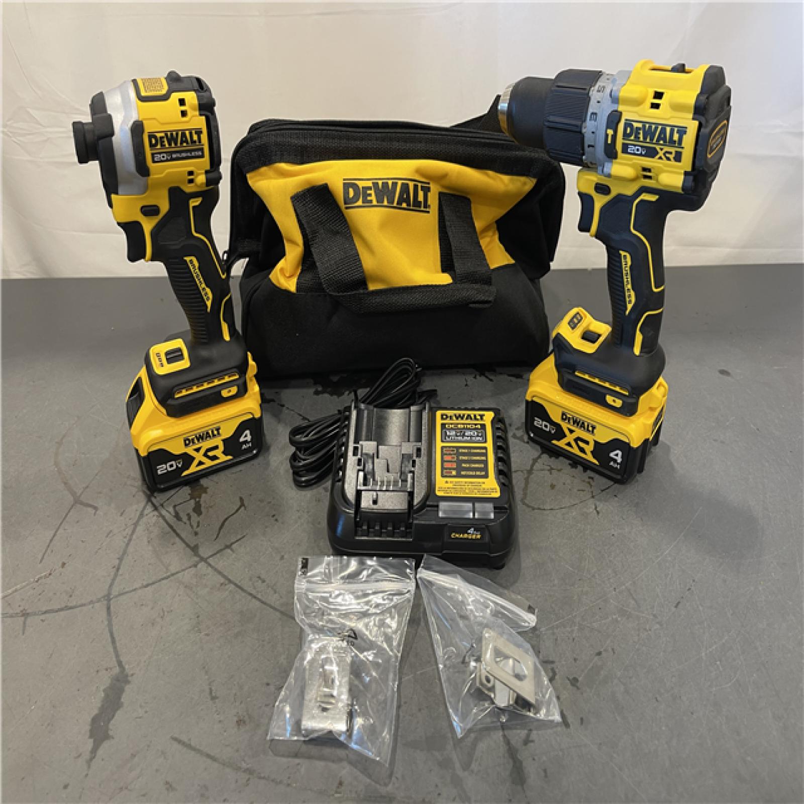 AS-IS - DEWALT 20V MAX XR Hammer Drill and ATOMIC Impact Driver 2 Tool Cordless Combo Kit
