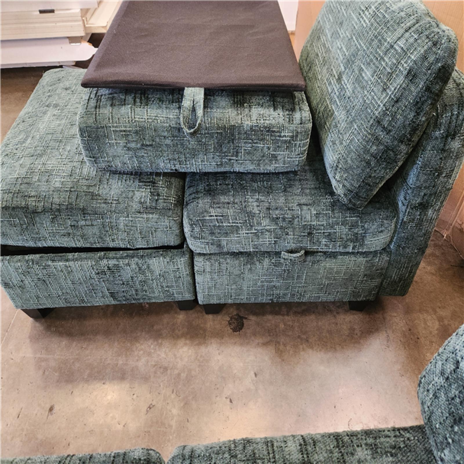 Phoenix AS-IS Green 4 Piece Sectional Sofa