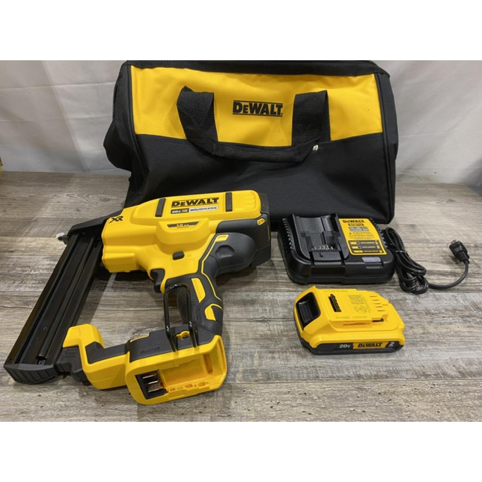 AS-IS DEWALT 20V MAX XR Lithium-Ion Cordless 18-Gauge Narrow Crown Stapler Kit