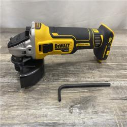AS-IS DEWALT 20V MAX XR Cordless Brushless 4.5 in. Slide Switch Small Angle Grinder with Kickback Brake (Tool Only)