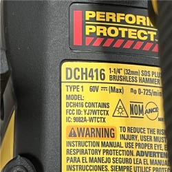 LIKE NEW - DEWALT FLEXVOLT 60V MAX Cordless 1-1/4 in. SDS Plus Rotary Hammer (Tool Only)