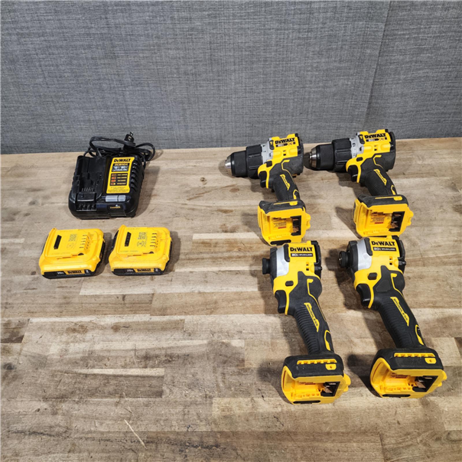 HOUSTON LOCATION - AS-IS DEWALT 4 TOOL COMBO KIT W/ (2) BATTERY & CHARGER