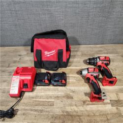 HOUSTON LOCATION - AS-IS Milwaukee  18V Lithium-Ion Cordless Drill Driver/Impact Driver Combo Kit