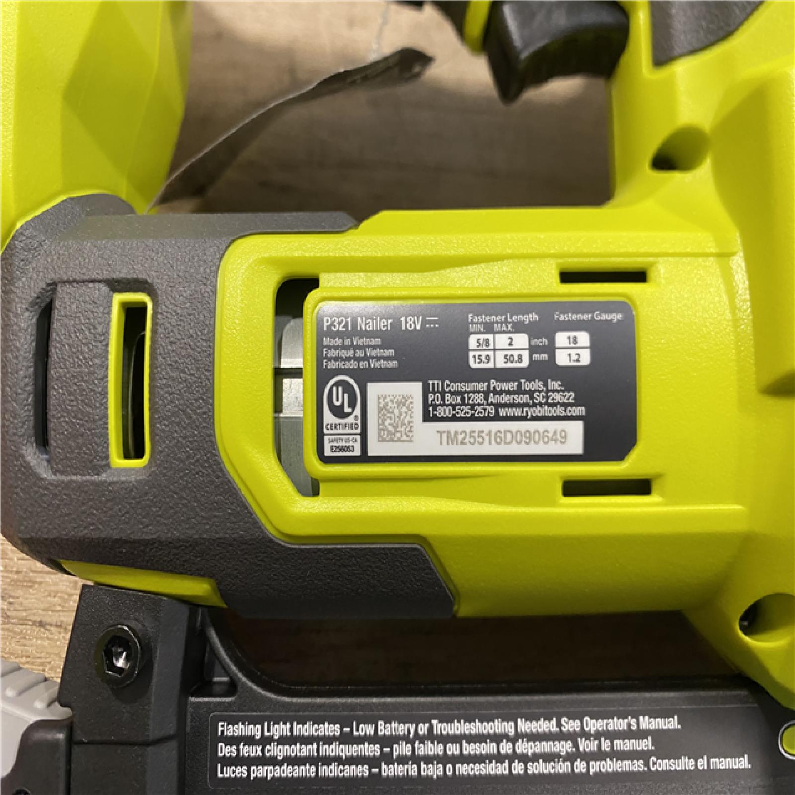 AS-IS RYOBI ONE+ HP 18V 18-Gauge Brushless Cordless AirStrike Brad Nailer (Tool Only)
