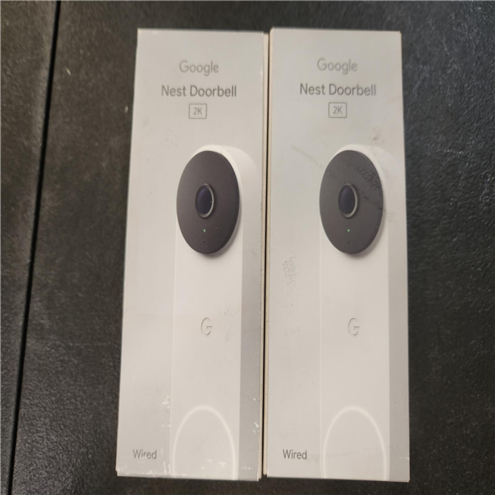 Phoenix AS-IS Google Nest Doorbell (Wired  3rd Gen) - Smart Wi-Fi Video Doorbell Camera (2-Pack)