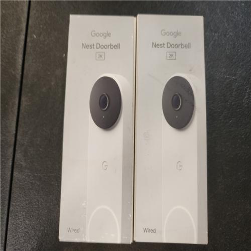 Phoenix AS-IS Google Nest Doorbell (Wired  3rd Gen) - Smart Wi-Fi Video Doorbell Camera (2-Pack)