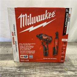 NEW -  Milwaukee 12V Lithium-Ion Cordless 3/8 in. Ratchet and Screwdriver Combo Kit
