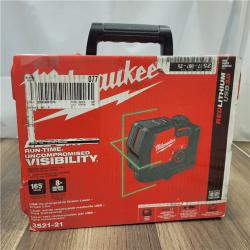AS-IS  MILWAUKEE 100 Ft. REDLITHIUM Lithium-Ion USB Green Rechargeable Cross Line Laser Level with Charger
