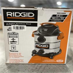 NEW! - RIDGID 10 Gallon 6.0 Peak HP Stainless Steel Wet/Dry Shop Vacuum with Filter, Locking Hose and Accessories