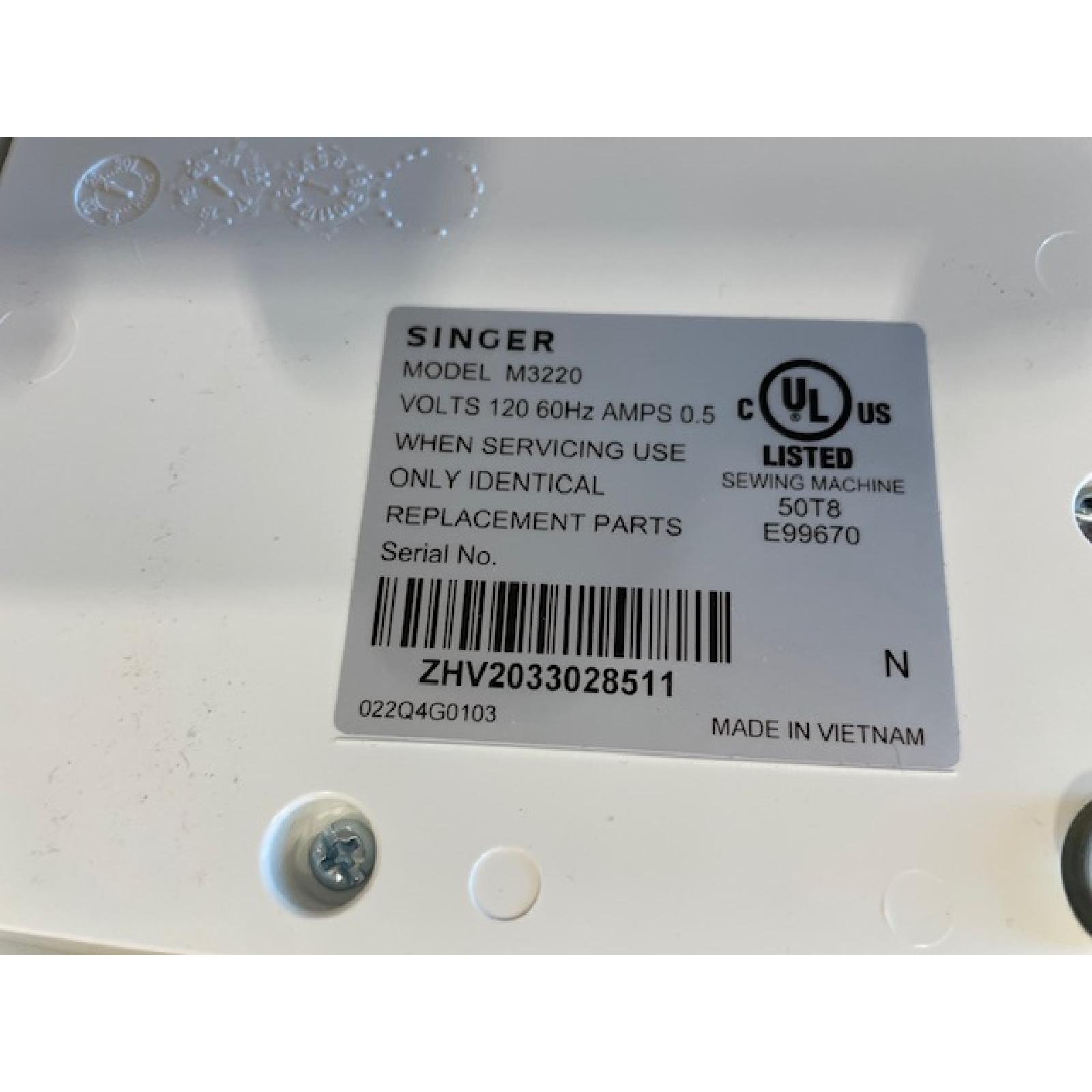 AS-IS SINGER M3220 Lightweight & Portable Sewing Machine