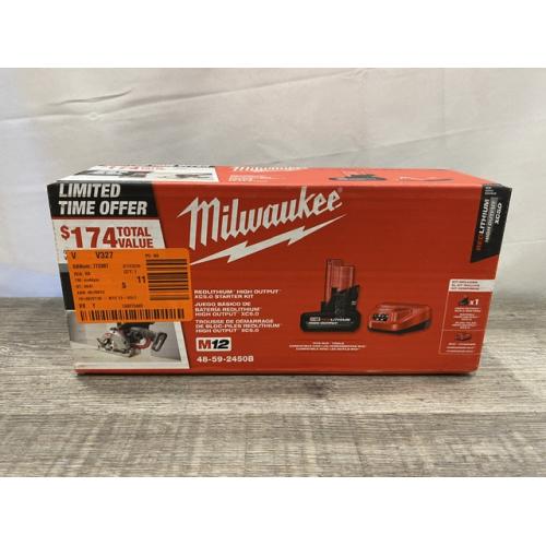 NEW - Milwaukee 12-Volt Lithium-Ion XC High Output 5.0 Ah Battery Pack with Charger Starter Kit