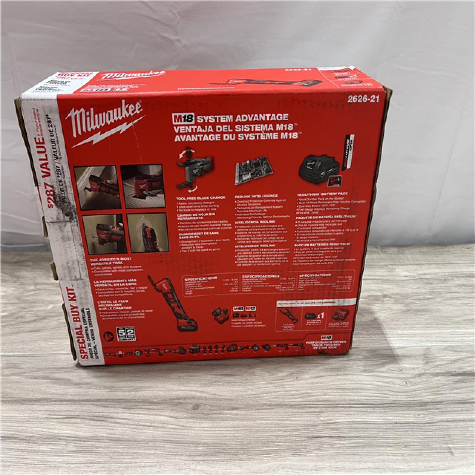 NEW Milwaukee 2626-21 M18 18V Cordless Oscillating Multi-Tool  Variable Speed  REDLITHIUM Battery Compatible  Fast Cutting  Sanding & Scraping Kit