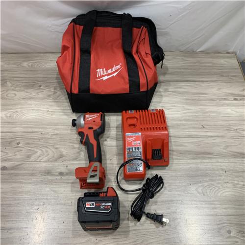 AS-IS Milwaukee 18V Lithium-Ion Compact Brushless Cordless 1/4 in. Impact Driver Kit