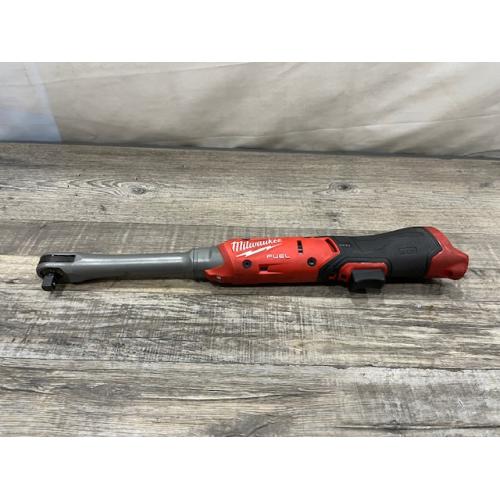 AS-IS Milwaukee FUEL 12V Lithium Ion Brushless 3/8 in. Drive Extended Reach Cordless Ratchet (Tool-Only)