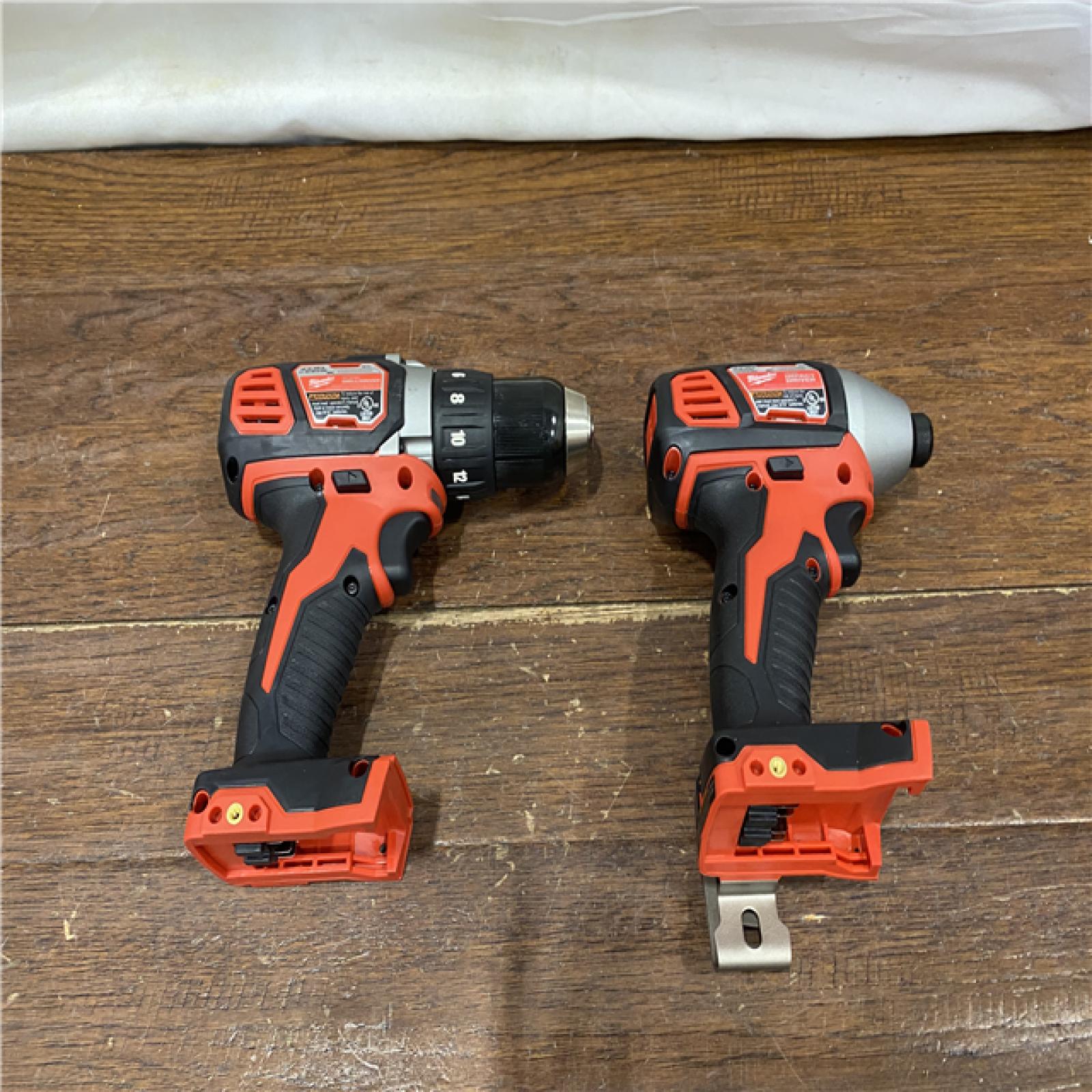 AS-IS Milwaukee M18 18V Cordless Brushed 2 Tool Drill/Driver and Impact Driver Kit