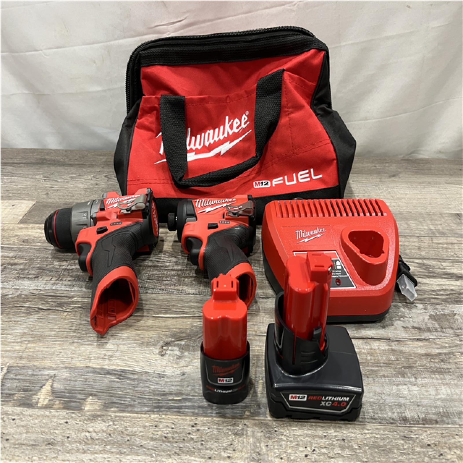 AS-IS Milwaukee FUEL 12-Volt Lithium-Ion Brushless Cordless Hammer Drill and Impact Driver Combo Kit