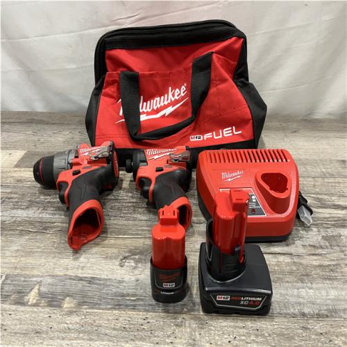 AS-IS Milwaukee FUEL 12-Volt Lithium-Ion Brushless Cordless Hammer Drill and Impact Driver Combo Kit