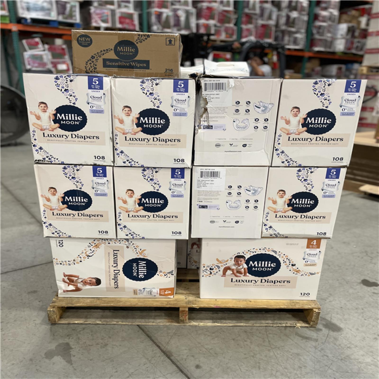 DALLAS LOCATION - BULLSEYE MIXED DIAPER AND WIPE'S PALLET -(42 UNITS)