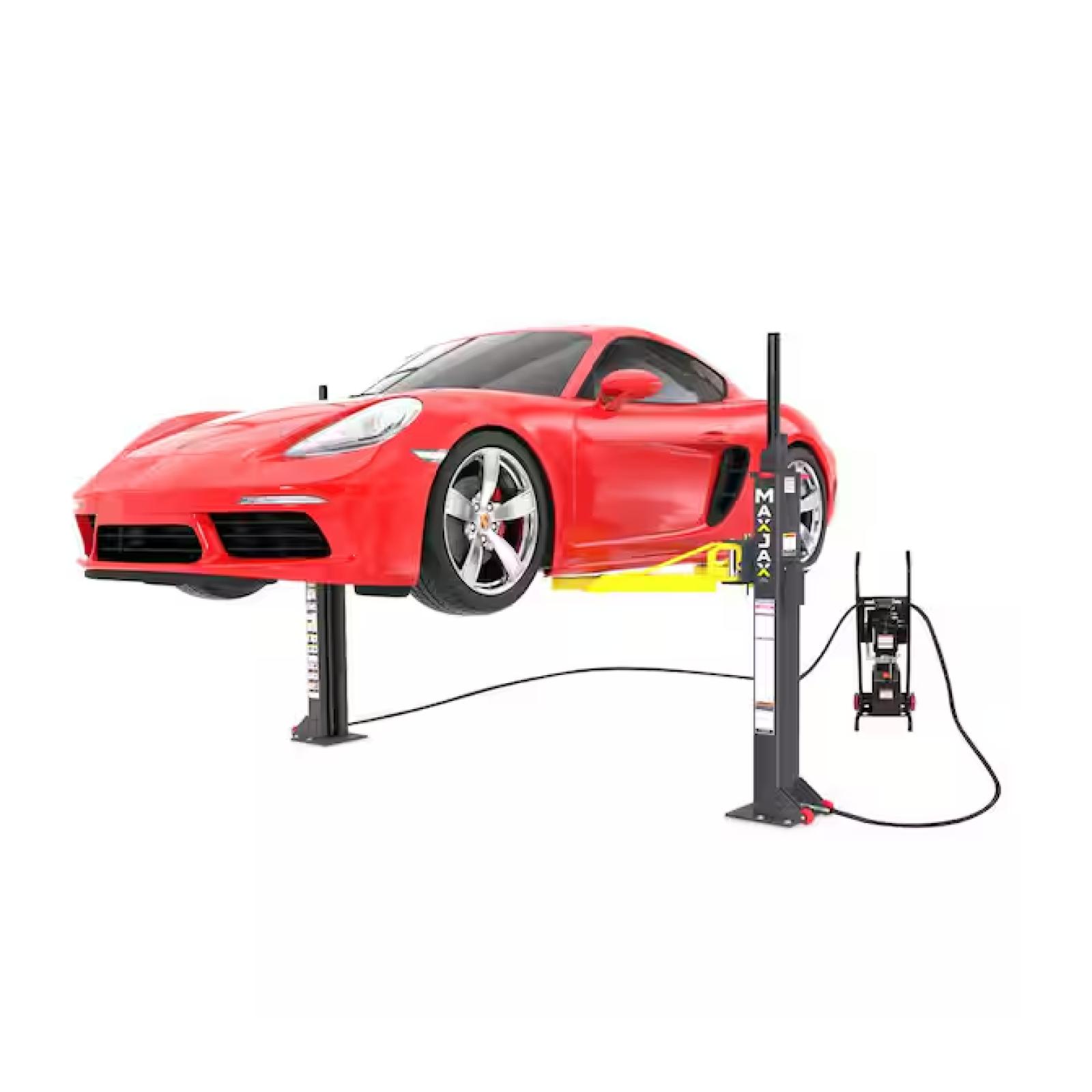 DALLAS LOCATION - MAX JAX MK7 Symmetric Portable 2 Post Car Lift with 7,000 lbs. Weight Capacity and 110V Power Unit Included