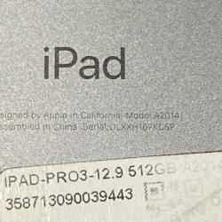 AS-IS Apple 12.9-inch iPad Pro (3rd generation) Wi-Fi + Cellular with 512GB of storage in Space Gray