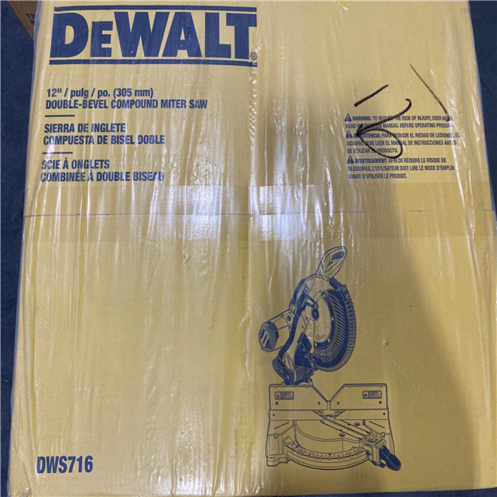 NEW -  DeWalt 15 Amp Corded 12 in. Compound Double Bevel Miter Saw