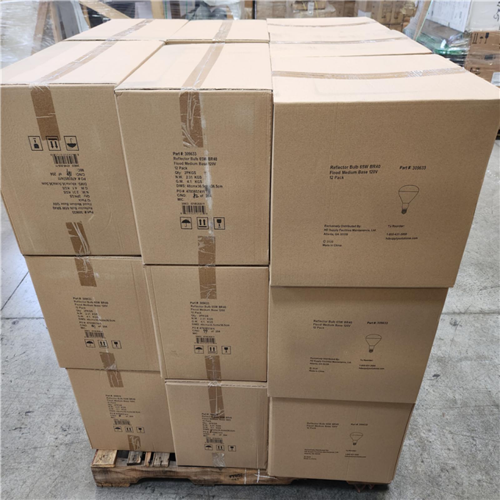 Phoenix Location NEW Reflector Bulb 65W BR40 Flood Medium Base 120V 12 Pack Pallet (21 Boxes)
