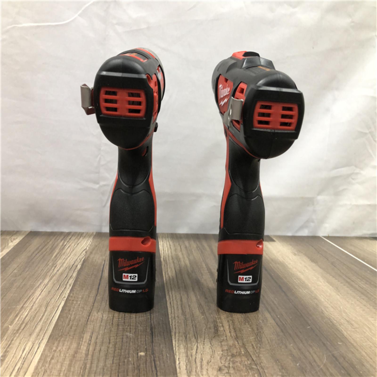 AS-IS Milwaukee 12V Lithium-Ion Cordless Drill Driver/Impact Driver Combo Kit