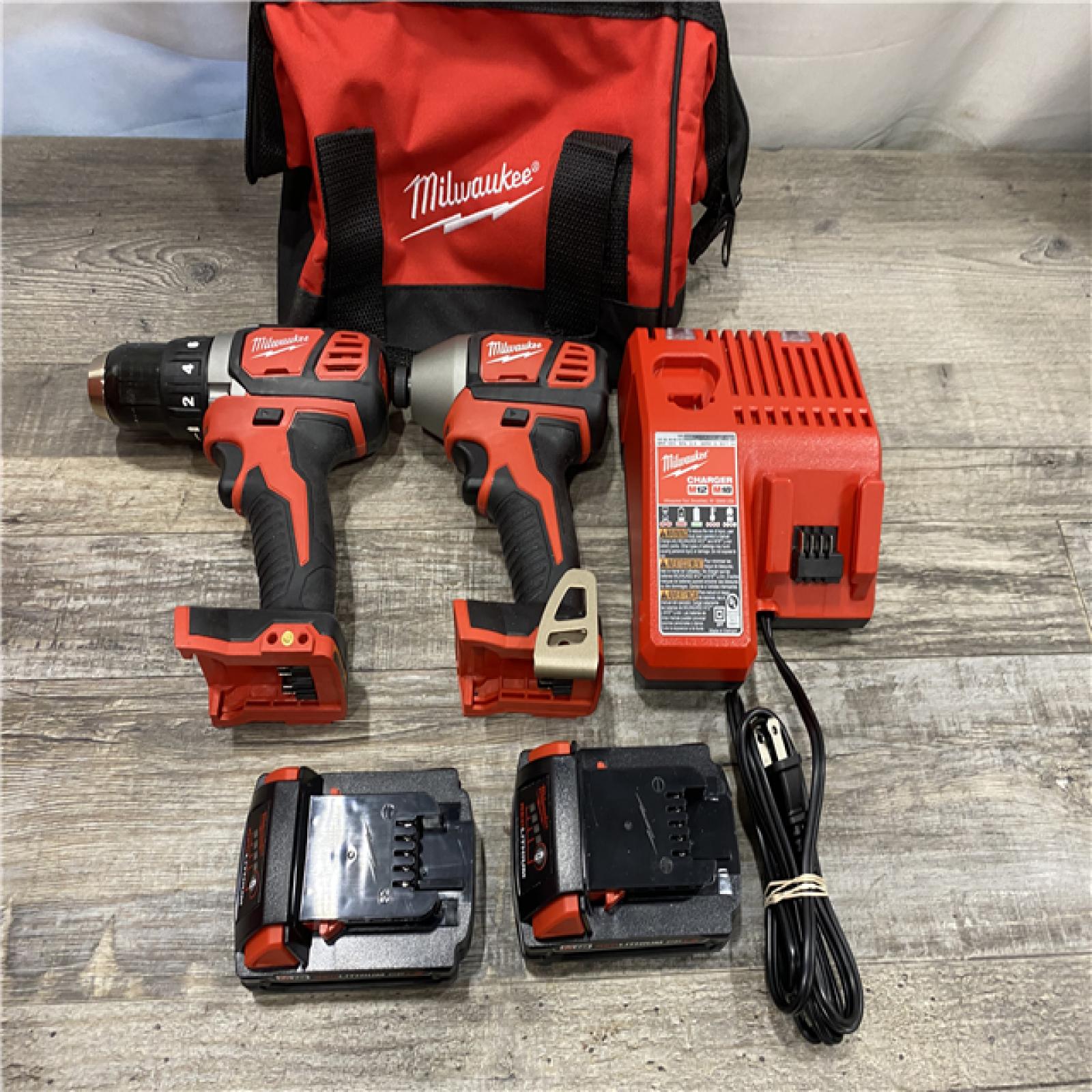 AS-IS Milwaukee 18V Lithium-Ion Cordless Drill Driver/Impact Driver Combo Kit