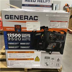 Dallas Location - As-Is  Generac Generac GP Series 9 500 Watt (120 / 240V) Electric Button / Recoil Start Tri-Fuel Portable Generator
