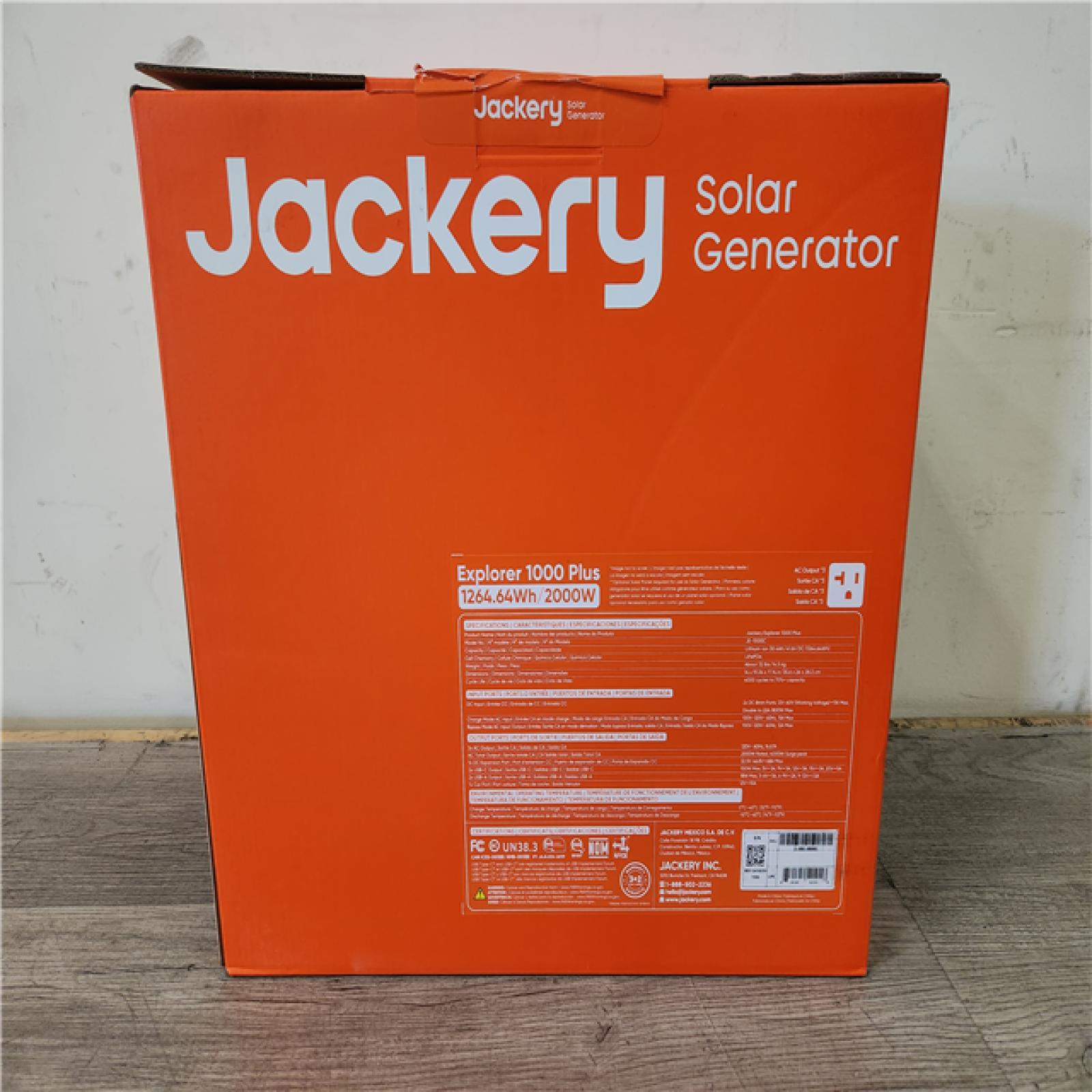Phoenix Location NEW Jackery Solar Generator Explorer 1000 Plus 1264.64Wh/2000W Model No. JE-1000C (SEALED)