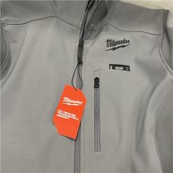 AS-IS Milwaukee Men's Large 12-Volt Lithium-Ion Cordless Tough Shell Gray Heated Jacket Kit