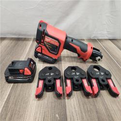 AS-IS- M18 18V Lithium-Ion Cordless Short Throw Press Tool Kit with 3 PEX Crimp Jaws (2) 2.0 Ah Batteries and Charger