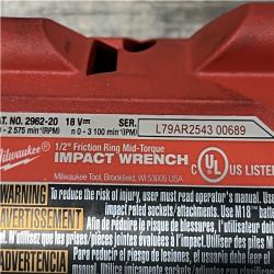 AS-IS Milwaukee FUEL Gen-2 18V Lithium-Ion Brushless Cordless Mid Torque 1/2 in. Impact Wrench w/Friction Ring (Tool-Only)