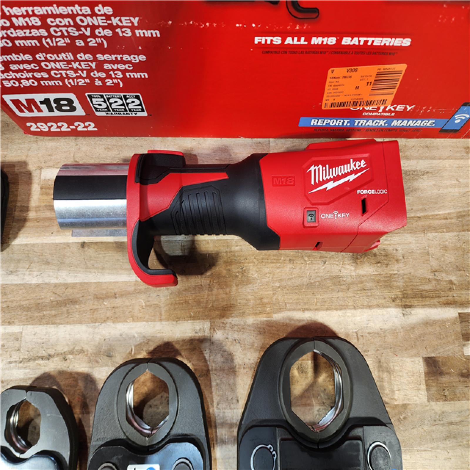 HOUSTON LOCATION - AS-IS (APPEARS LIKE NEW) M18 18-Volt Lithium-Ion Brushless Cordless FORCE LOGIC Press Tool Kit with 1/2 in. - 2 in. Jaws Kit (6-Jaws Included)