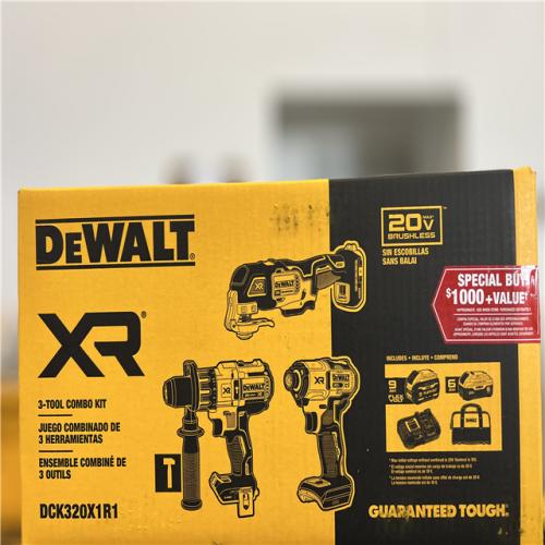 NEW! - DEWALT 20V Lithium-Ion Cordless 3-Tool Combo Kit with FLEXVOLT 9 Ah and 20V 6 Ah Batteries and Charger
