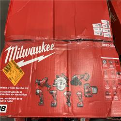 AS-IS MILWAUKEE M18 18V Lithium-Ion Cordless Combo Kit (8-Tool) with (3) Batteries  Charger and Tool Bag