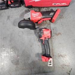 HOUSTON LOCATION - AS-IS M18 FUEL 18V Lithium-Ion Brushless Cordless Grinder & 3/8 in. Impact Wrench Combo Kit (2-Tool) W/ Two 5Ah Batteries