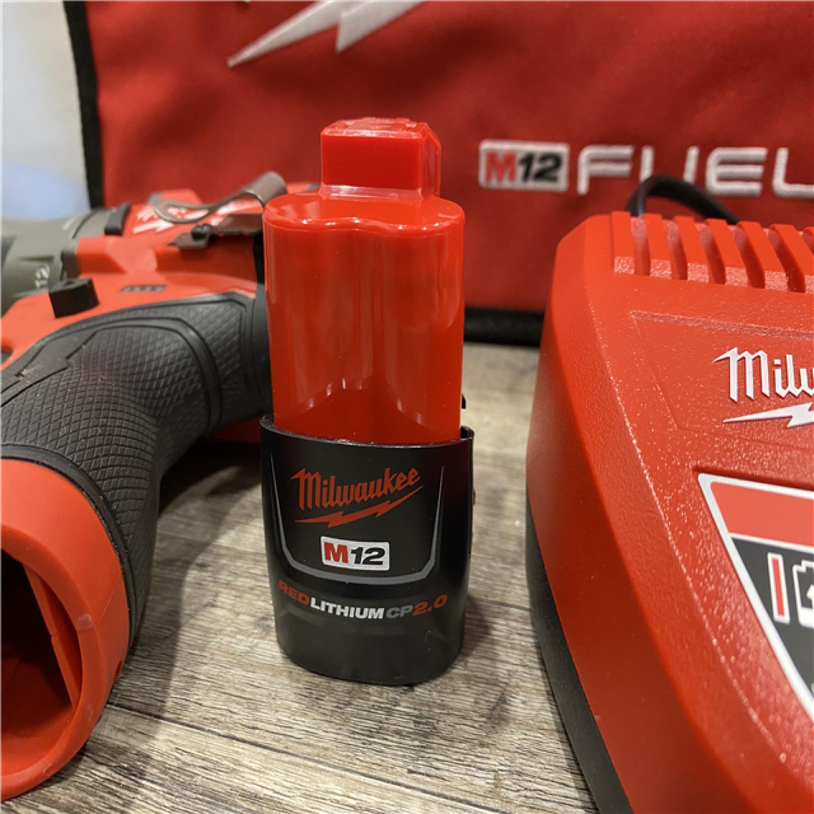 AS-IS Milwaukee FUEL 12-Volt Lithium-Ion Brushless Cordless 1/2 in. Hammer Drill Kit