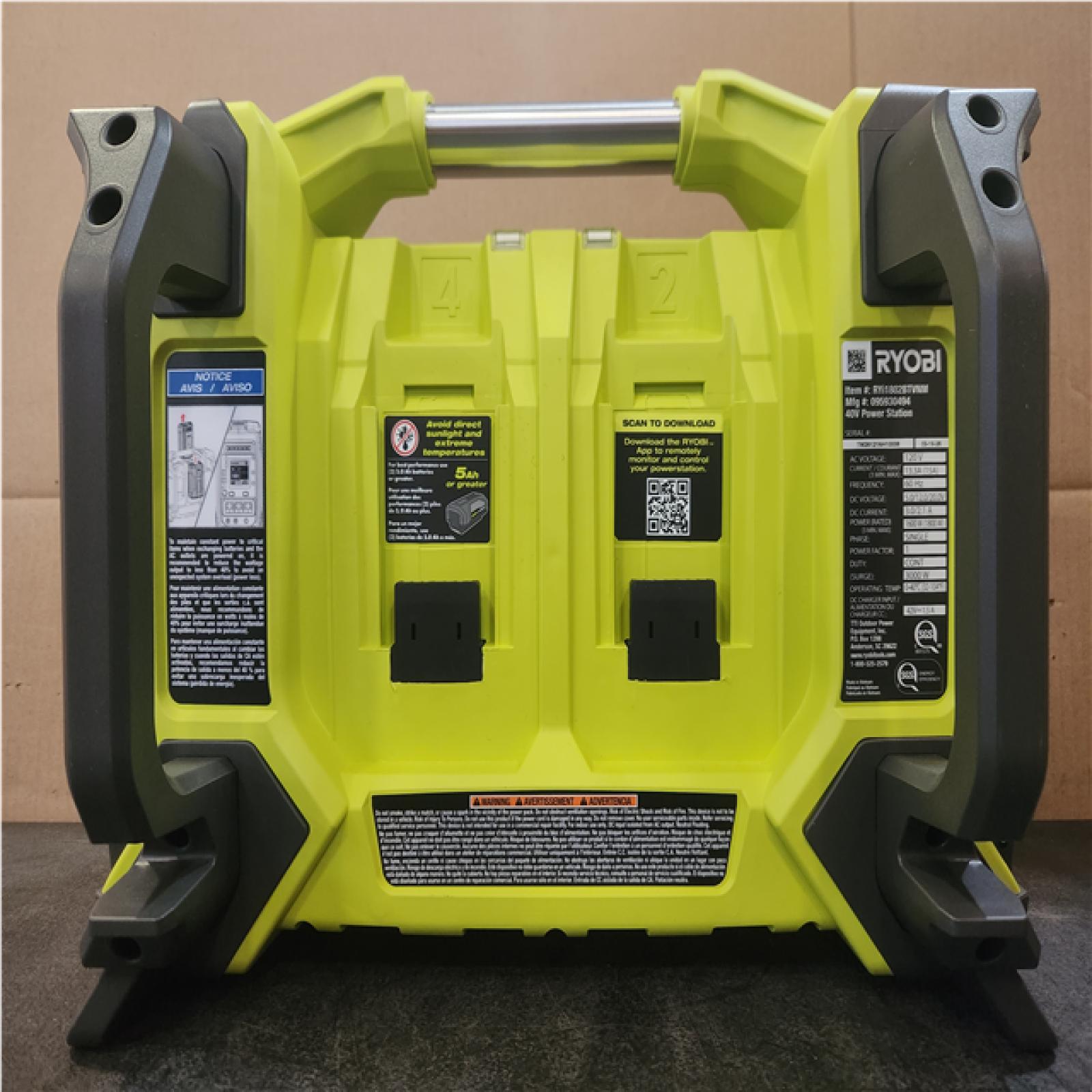 Phoenix NEW RYOBI 40V 1800-Watt Portable Battery Inverter Power Station and 4-Port Charger (Tool Only)