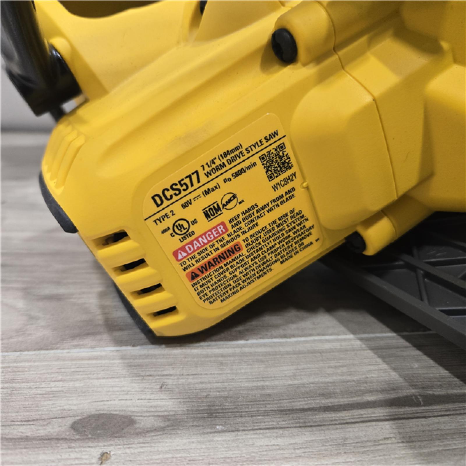 AS-IS DEWALT FLEXVOLT 60V MAX Cordless 7-1/4 in. Wormdrive Style Circular Saw (Tool Only)