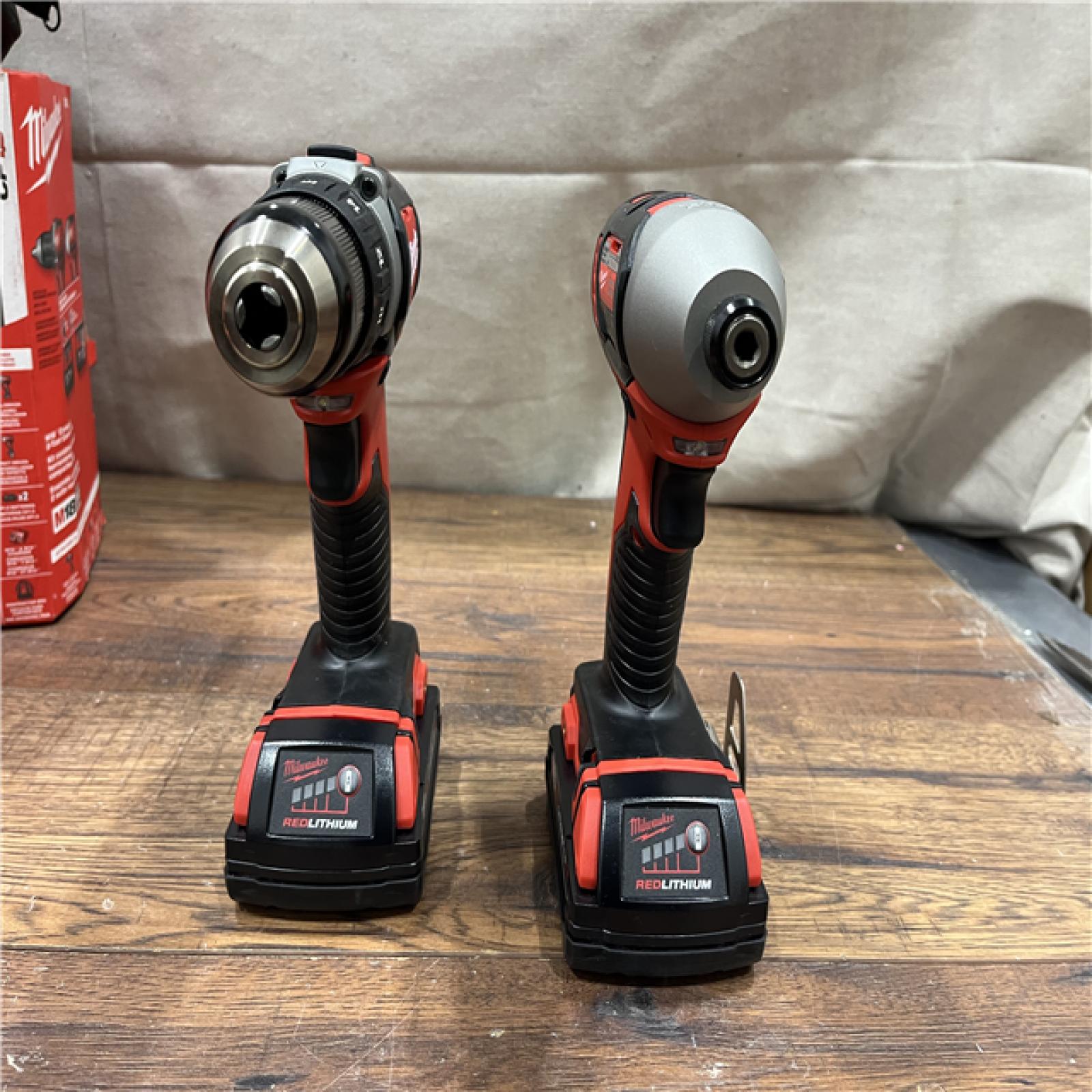 AS-IS Milwaukee M18 18V Cordless Brushed 2 Tool Drill/Driver and Impact Driver Kit