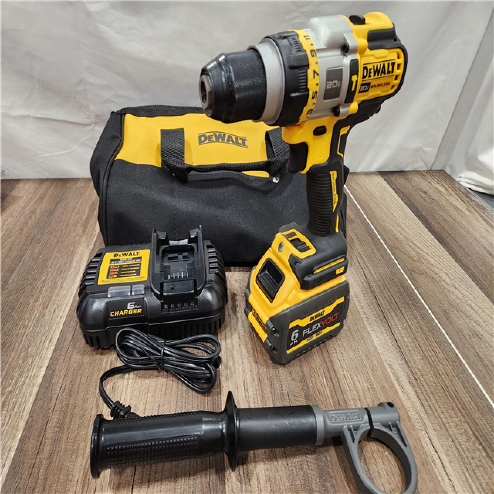 AS-IS DEWALT 20V XR Lithium-Ion Cordless Hammer Drill Kit with 8.0 Ah Battery, Charger and Kit Bag