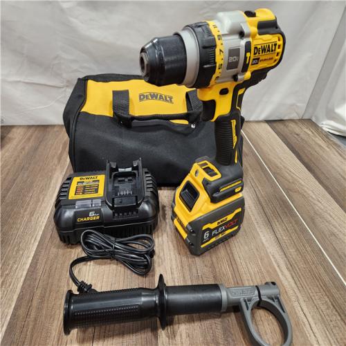 AS-IS DEWALT 20V XR Lithium-Ion Cordless Hammer Drill Kit with 8.0 Ah Battery, Charger and Kit Bag