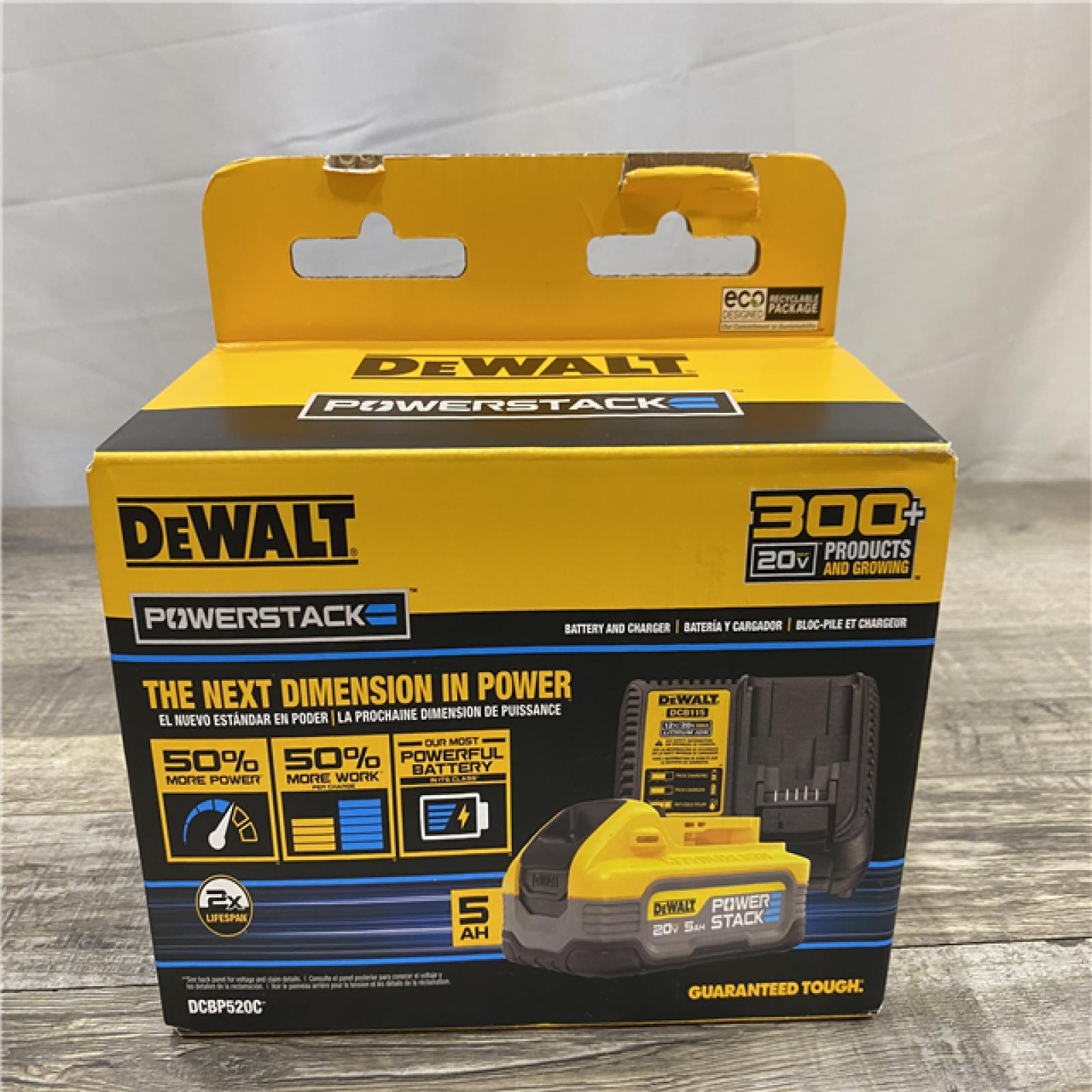 NEW - DEWALT 20V MAX XR POWERSTACK Lithium-Ion Battery Starter Kit with 5.0Ah Battery and Charger