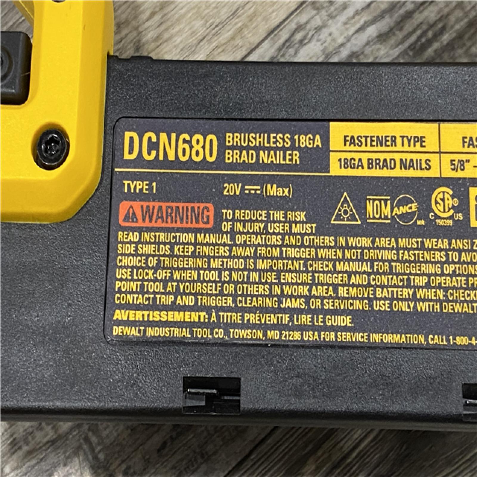 AS-IS DEWALT 20V MAX XR Lithium-Ion Electric Cordless 18-Gauge Brad Nailer (Tool Only)