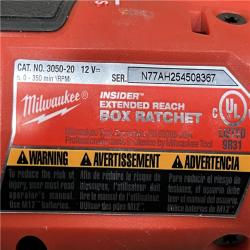 AS-IS Milwaukee FUEL INSIDER 12V Lithium-Ion Brushless Cordless 1/4 in. - 3/8 in. Extended Reach Box Ratchet (Tool-Only)