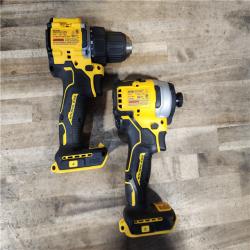 HOUSTON LOCATION - AS-IS Dewalt DCK225D2 20V MAX ATOMIC Brushless Compact Lithium-Ion 1/2 in. Cordless Drill Driver and 1/4 in. Impact Driver Combo Kit with 2 Batteries 2 Ah
