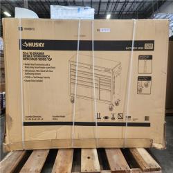 Phoenix NEW Husky Standard-Duty 52 in. W 10-Drawer Matte Army Green Mobile Workbench Cabinet with Solid Wood Top (SEALED)