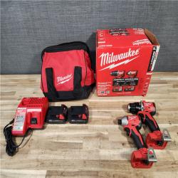 HOUSTON LOCATION - AS-IS Milwaukee 18V Lithium-Ion Brushless Cordless Compact Drill/Impact Combo Kit